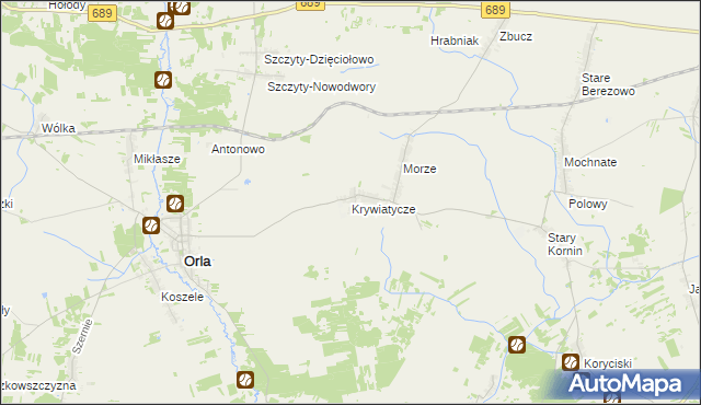 mapa Krywiatycze, Krywiatycze na mapie Targeo