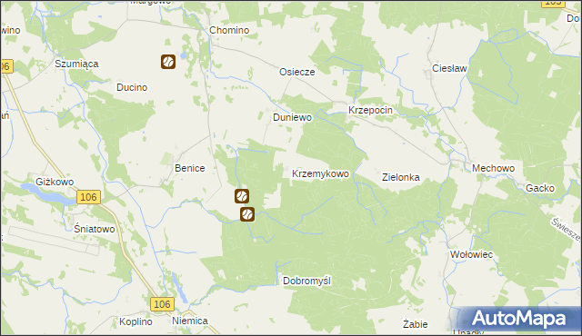 mapa Krzemykowo, Krzemykowo na mapie Targeo