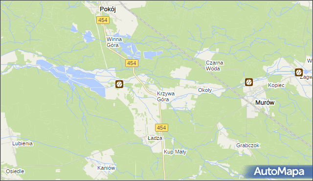 mapa Krzywa Góra gmina Pokój, Krzywa Góra gmina Pokój na mapie Targeo