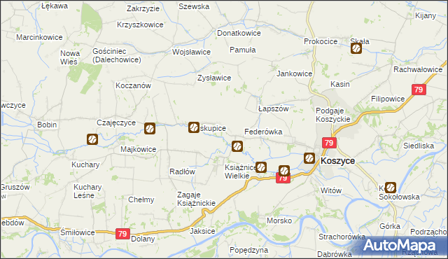 mapa Książnice Małe, Książnice Małe na mapie Targeo