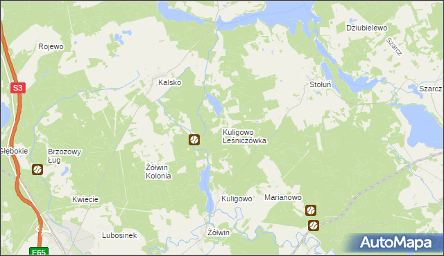 mapa Kuligowo Leśniczówka, Kuligowo Leśniczówka na mapie Targeo