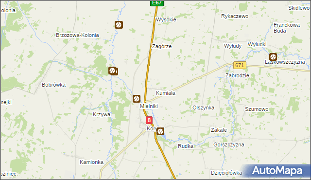 mapa Kumiała, Kumiała na mapie Targeo