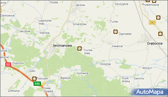 mapa Kurów Mały, Kurów Mały na mapie Targeo