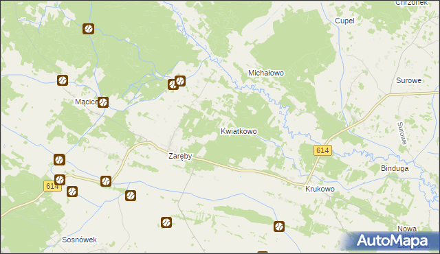 mapa Kwiatkowo gmina Chorzele, Kwiatkowo gmina Chorzele na mapie Targeo