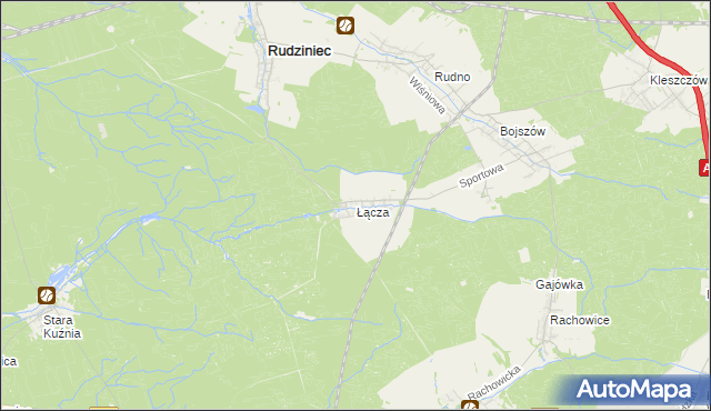 mapa Łącza, Łącza na mapie Targeo