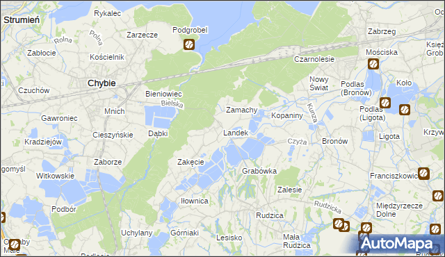 mapa Landek, Landek na mapie Targeo