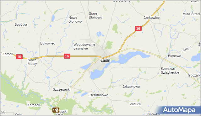 mapa Łasin, Łasin na mapie Targeo