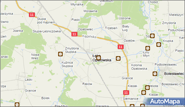mapa Łęka Opatowska, Łęka Opatowska na mapie Targeo