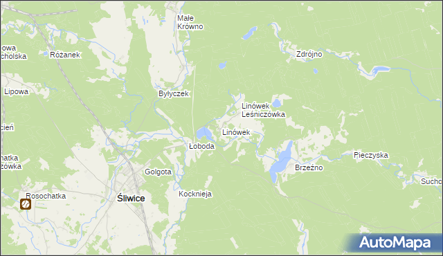 mapa Linówek gmina Śliwice, Linówek gmina Śliwice na mapie Targeo