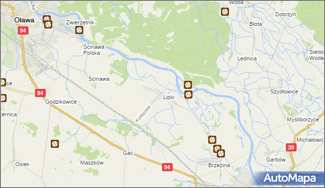 mapa Lipki gmina Skarbimierz, Lipki gmina Skarbimierz na mapie Targeo