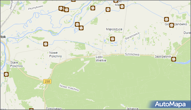 mapa Lipki Wielkie, Lipki Wielkie na mapie Targeo