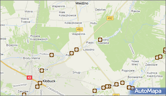 mapa Łobodno, Łobodno na mapie Targeo