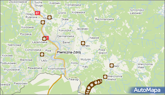 mapa Łomnica-Zdrój, Łomnica-Zdrój na mapie Targeo