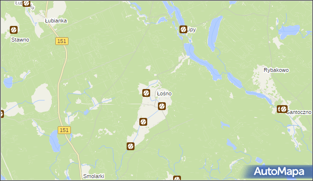 mapa Łośno, Łośno na mapie Targeo