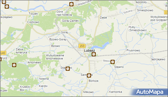 mapa Lubasz powiat czarnkowsko-trzcianecki, Lubasz powiat czarnkowsko-trzcianecki na mapie Targeo