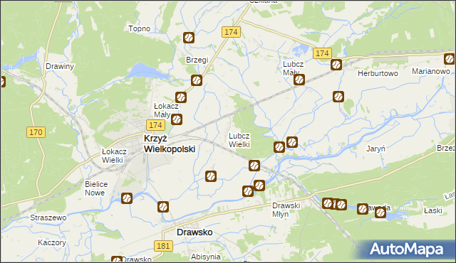 mapa Lubcz Wielki, Lubcz Wielki na mapie Targeo