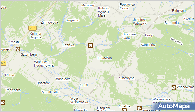 mapa Łukawica gmina Staszów, Łukawica gmina Staszów na mapie Targeo