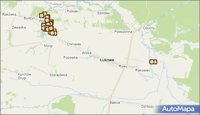 mapa Łukowa powiat biłgorajski, Łukowa powiat biłgorajski na mapie Targeo