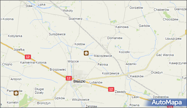 mapa Maciszewice, Maciszewice na mapie Targeo