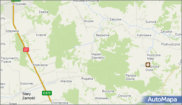 mapa Majdan Sitaniecki, Majdan Sitaniecki na mapie Targeo