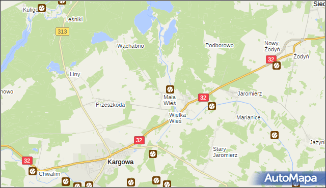 mapa Mała Wieś gmina Siedlec, Mała Wieś gmina Siedlec na mapie Targeo