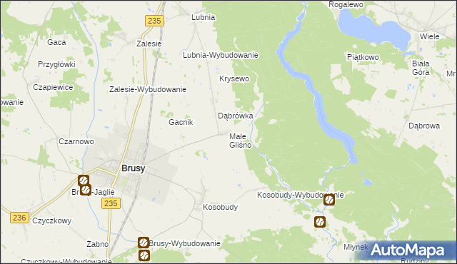 mapa Małe Gliśno, Małe Gliśno na mapie Targeo