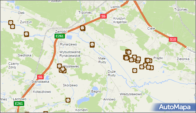 mapa Małe Rudy, Małe Rudy na mapie Targeo