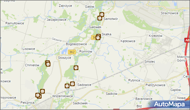 mapa Małkowice gmina Kąty Wrocławskie, Małkowice gmina Kąty Wrocławskie na mapie Targeo