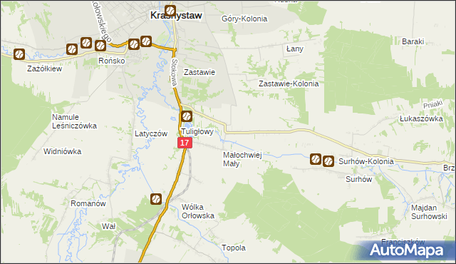 mapa Małochwiej Duży, Małochwiej Duży na mapie Targeo