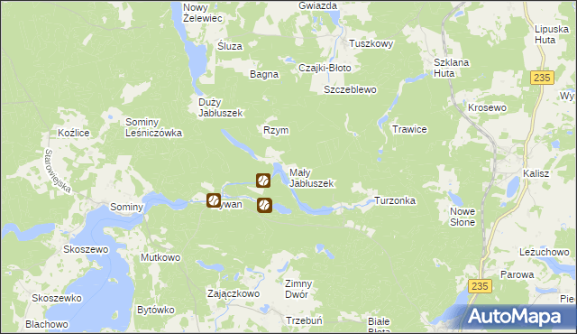 mapa Mały Jabłuszek, Mały Jabłuszek na mapie Targeo