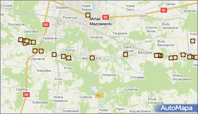 mapa Marianka gmina Mińsk Mazowiecki, Marianka gmina Mińsk Mazowiecki na mapie Targeo