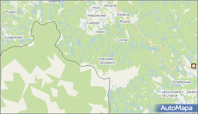 mapa Markowe Szczawiny, Markowe Szczawiny na mapie Targeo