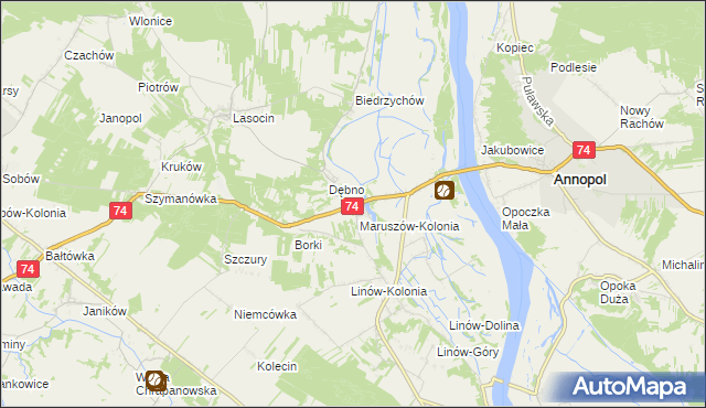 mapa Maruszów gmina Ożarów, Maruszów gmina Ożarów na mapie Targeo