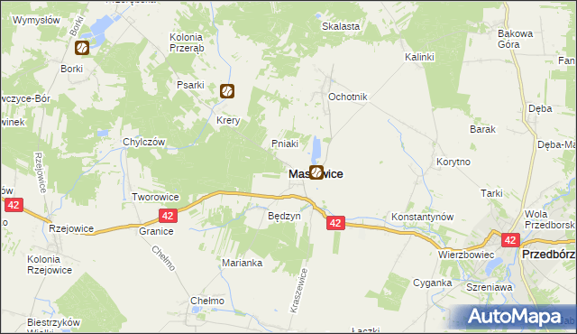 mapa Masłowice powiat radomszczański, Masłowice powiat radomszczański na mapie Targeo