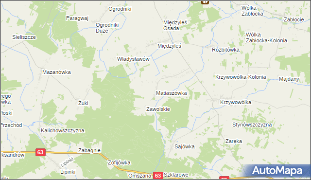 mapa Matiaszówka, Matiaszówka na mapie Targeo