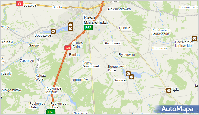 mapa Matyldów gmina Rawa Mazowiecka, Matyldów gmina Rawa Mazowiecka na mapie Targeo