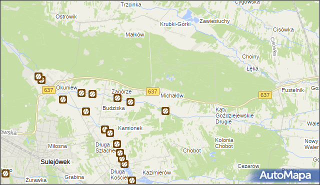 mapa Michałów gmina Halinów, Michałów gmina Halinów na mapie Targeo