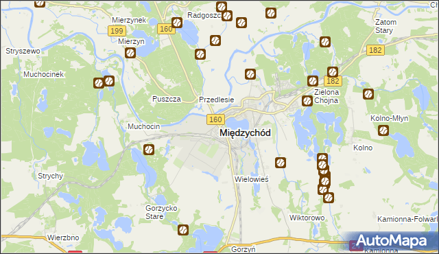 mapa Międzychód, Międzychód na mapie Targeo