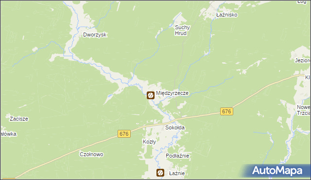 mapa Międzyrzecze gmina Supraśl, Międzyrzecze gmina Supraśl na mapie Targeo