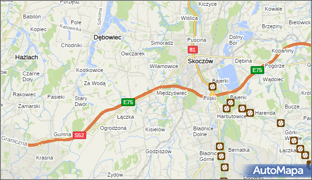 mapa Międzyświeć, Międzyświeć na mapie Targeo