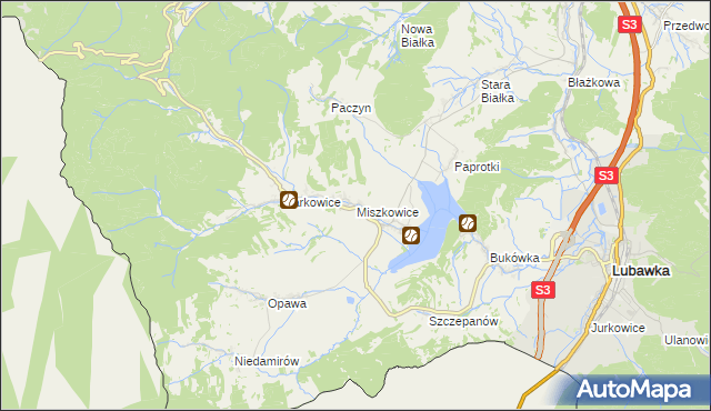 mapa Miszkowice, Miszkowice na mapie Targeo