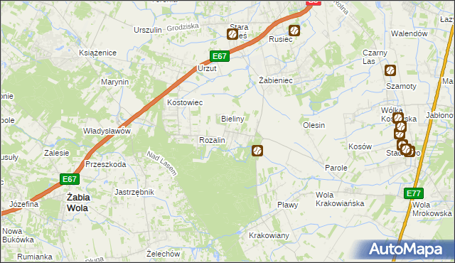 mapa Młochów, Młochów na mapie Targeo