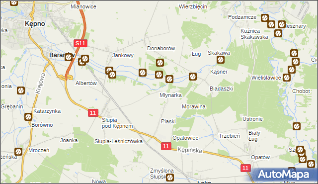 mapa Młynarka, Młynarka na mapie Targeo