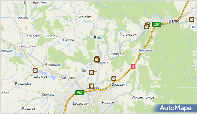 mapa Młynów gmina Kłodzko, Młynów gmina Kłodzko na mapie Targeo