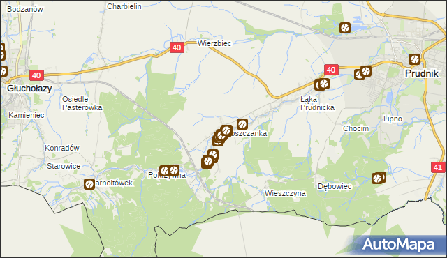 mapa Moszczanka gmina Prudnik, Moszczanka gmina Prudnik na mapie Targeo