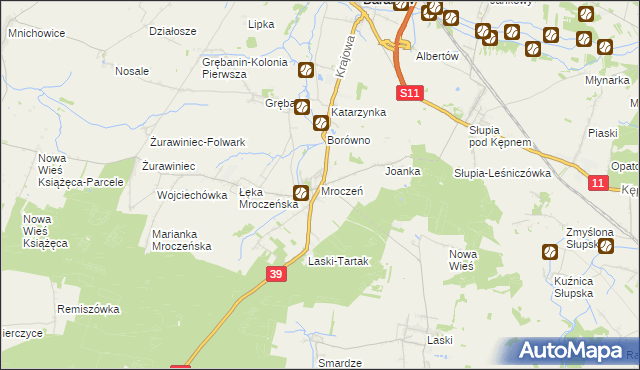 mapa Mroczeń, Mroczeń na mapie Targeo