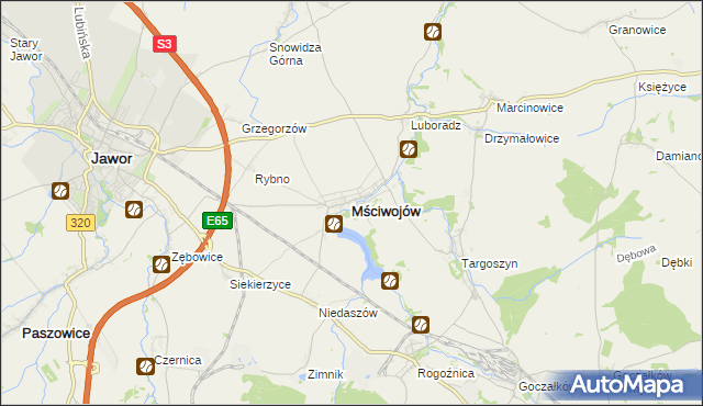 mapa Mściwojów, Mściwojów na mapie Targeo