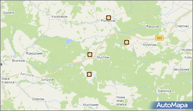 mapa Muchów, Muchów na mapie Targeo