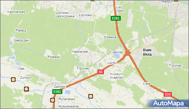 mapa Murowaniec gmina Białe Błota, Murowaniec gmina Białe Błota na mapie Targeo