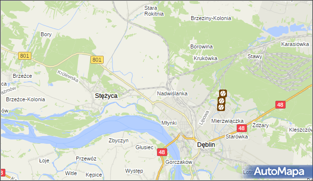 mapa Nadwiślanka, Nadwiślanka na mapie Targeo